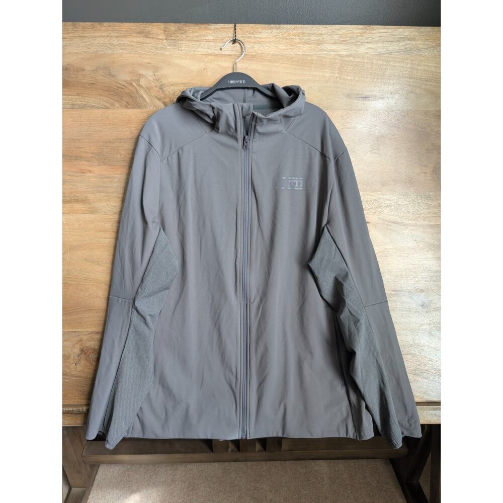 Battle Ultra Track Jacket Mens XL Gray Athletic Fit Hooded Full Zip 51AP500006